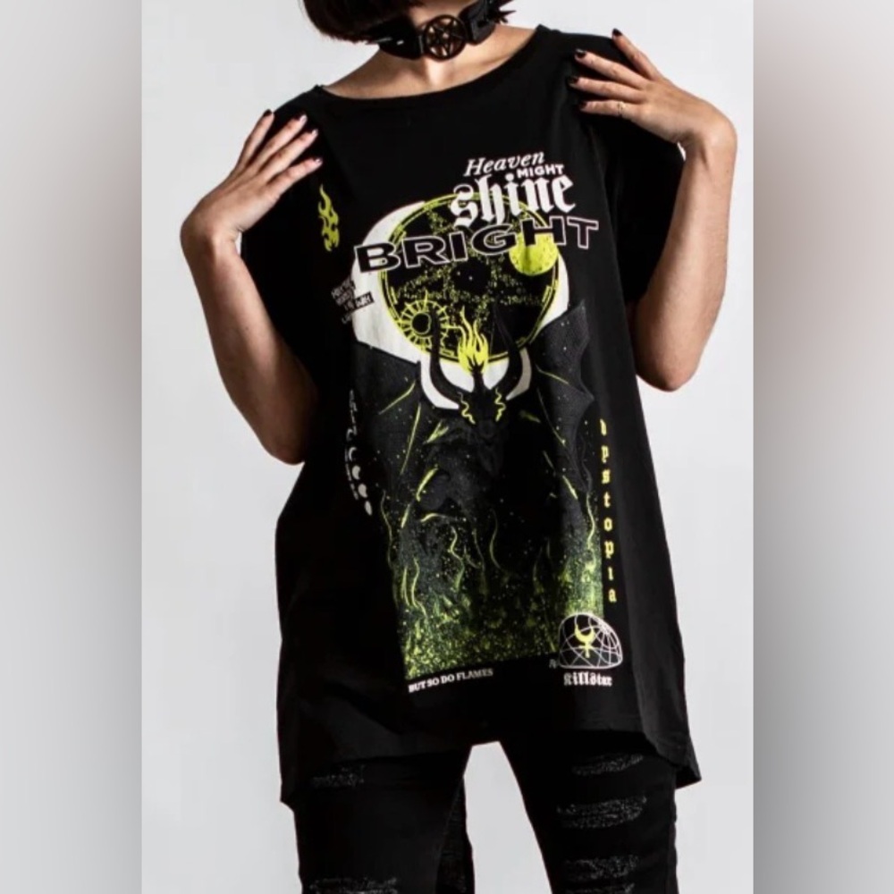 Killstar Unisex T-Shirt - Shine Bright Split Top